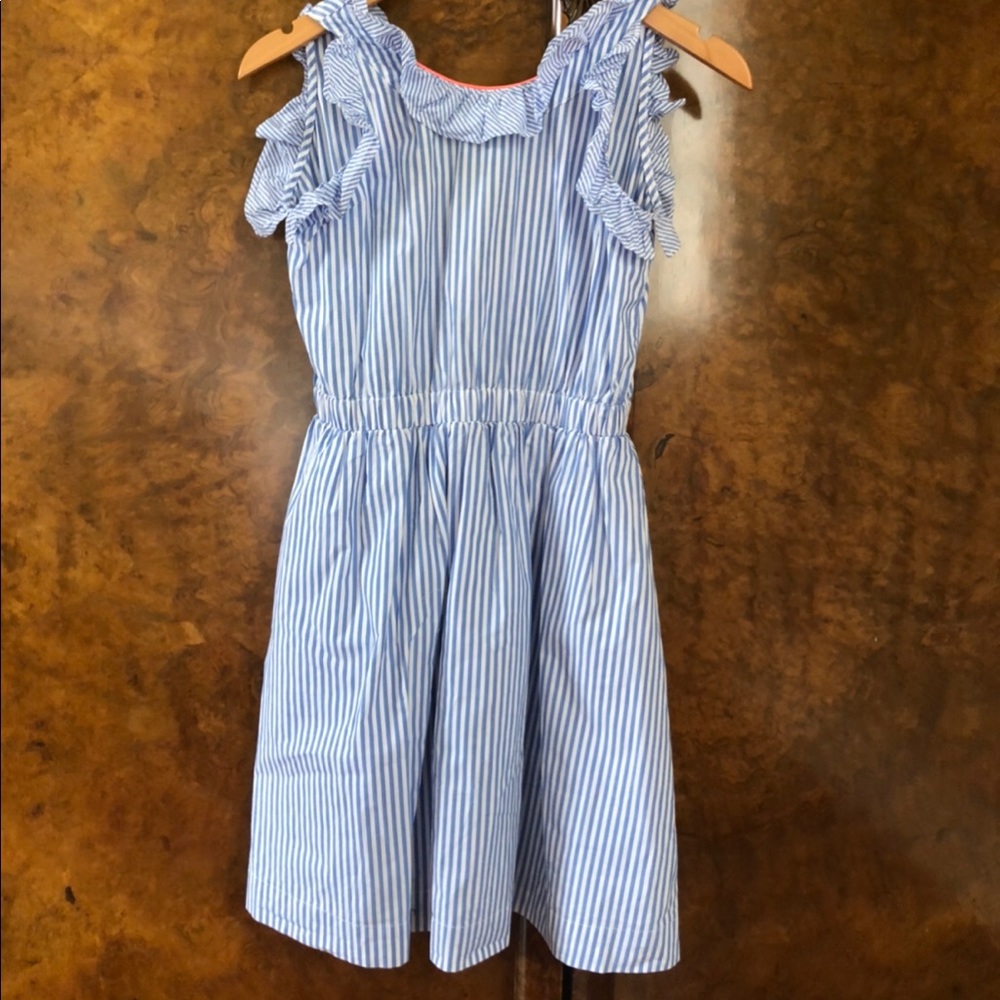 blue and white dress